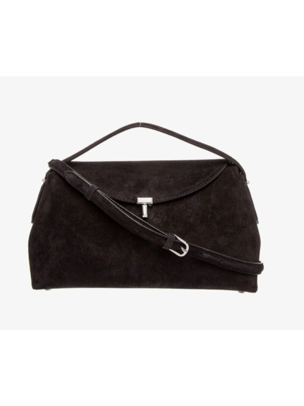 New with tags TOTEME Brown Suede T-Lock Bag With Strap